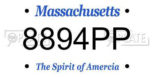 8894PP Massachusetts License Plate