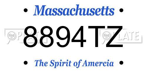 8894TZ Massachusetts License Plate