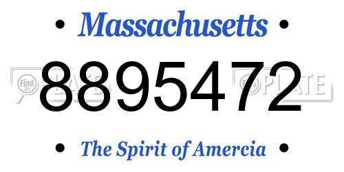 8895472 Massachusetts License Plate