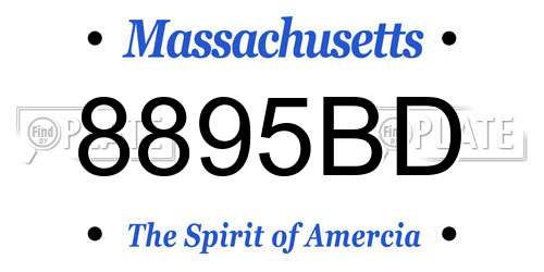 8895BD Massachusetts License Plate