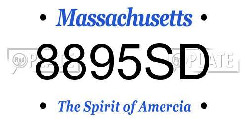 8895SD Massachusetts License Plate