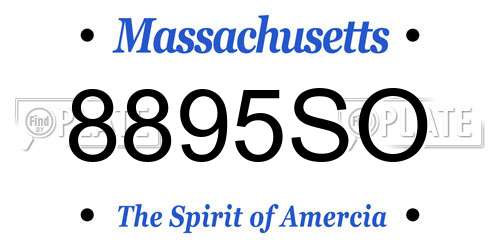 8895SO Massachusetts License Plate