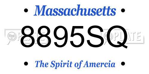 8895SQ Massachusetts License Plate