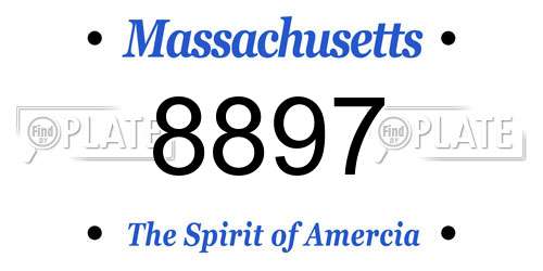 8897 Massachusetts License Plate