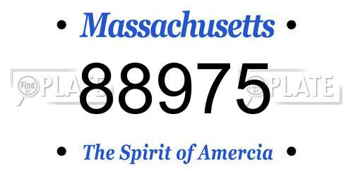 88975 Massachusetts License Plate