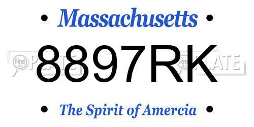8897RK Massachusetts License Plate