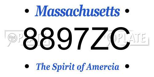 8897ZC Massachusetts License Plate