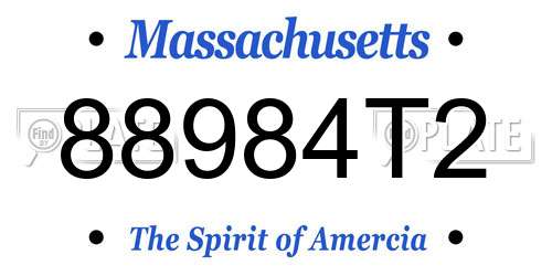 88984T2 Massachusetts License Plate