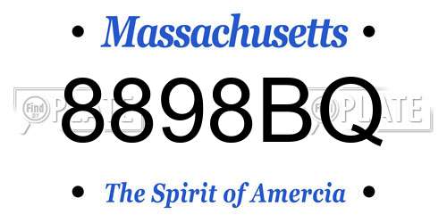8898BQ Massachusetts License Plate