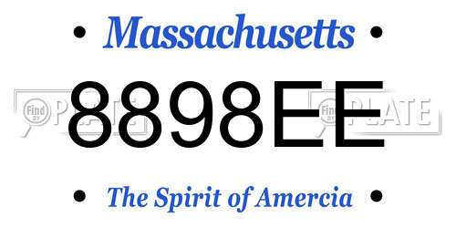 8898EE Massachusetts License Plate