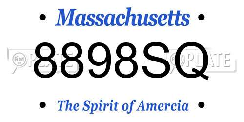 8898SQ Massachusetts License Plate