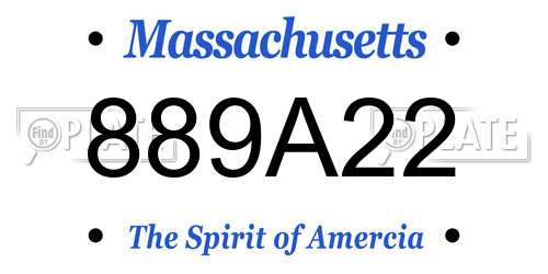 889A22 Massachusetts License Plate