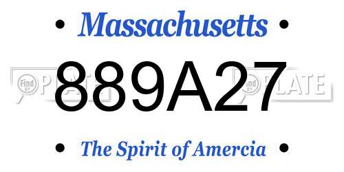 889A27 Massachusetts License Plate