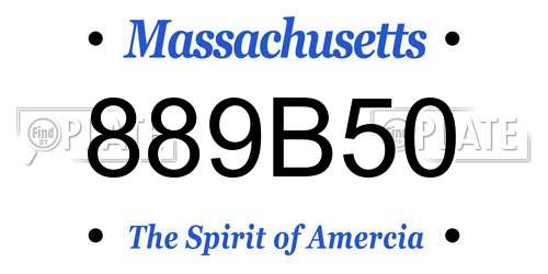 889B50 Massachusetts License Plate