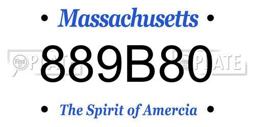 889B80 Massachusetts License Plate