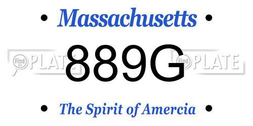 889G Massachusetts License Plate