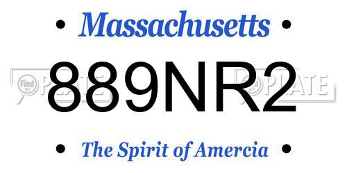 889NR2 Massachusetts License Plate