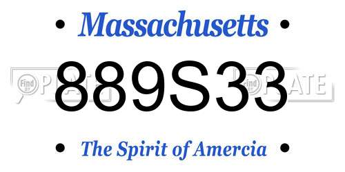 889S33 Massachusetts License Plate