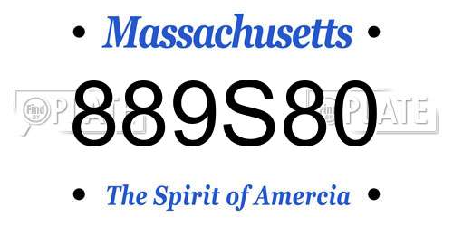 889S80 Massachusetts License Plate