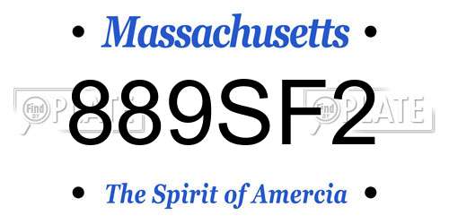889SF2 Massachusetts License Plate