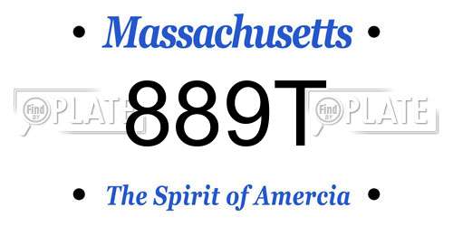 889T Massachusetts License Plate