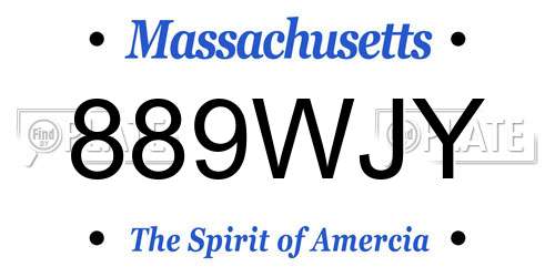 889WJY Massachusetts License Plate