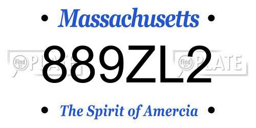 889ZL2 Massachusetts License Plate