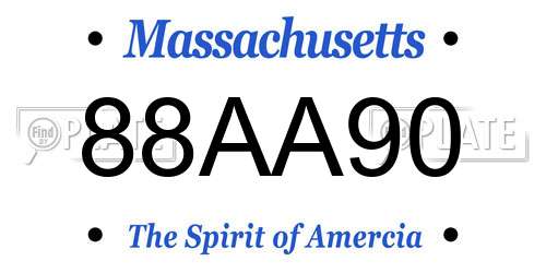 88AA90 Massachusetts License Plate