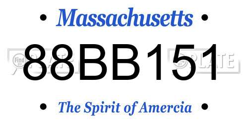88BB151 Massachusetts License Plate