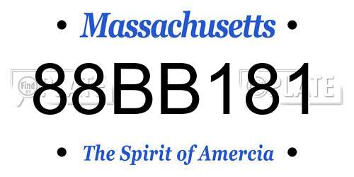 88BB181 Massachusetts License Plate