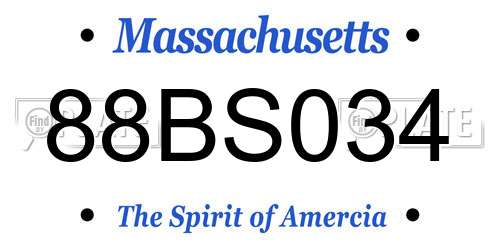 88BS034 Massachusetts License Plate
