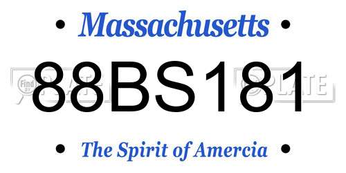 88BS181 Massachusetts License Plate