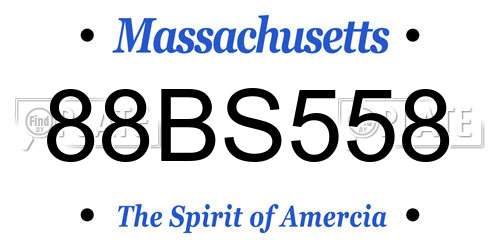 88BS558 Massachusetts License Plate