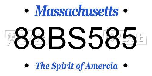 88BS585 Massachusetts License Plate