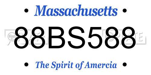 88BS588 Massachusetts License Plate