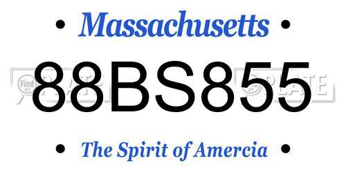 88BS855 Massachusetts License Plate