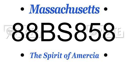 88BS858 Massachusetts License Plate