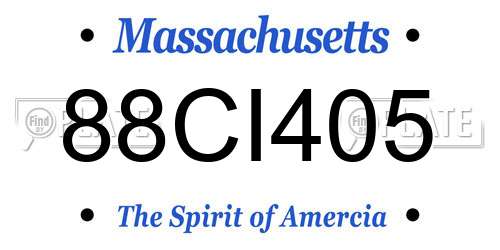 88CI405 Massachusetts License Plate