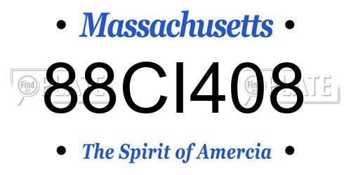88CI408 Massachusetts License Plate