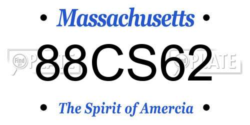 88CS62 Massachusetts License Plate
