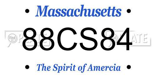 88CS84 Massachusetts License Plate