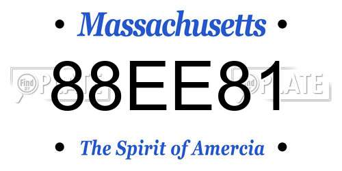 88EE81 Massachusetts License Plate