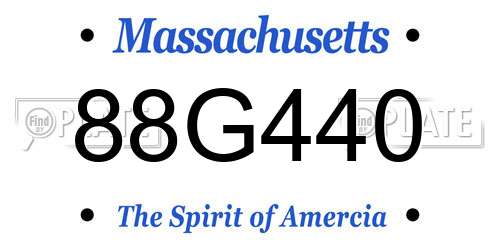 88G440 Massachusetts License Plate