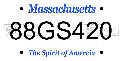 88GS420 Massachusetts License Plate