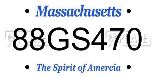 88GS470 Massachusetts License Plate