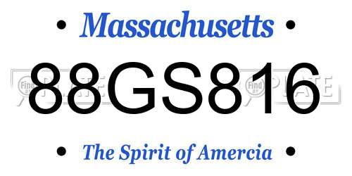 88GS816 Massachusetts License Plate