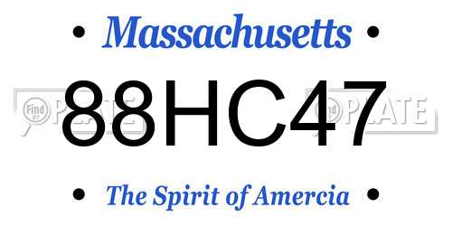 88HC47 Massachusetts License Plate