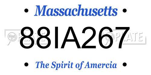 88IA267 Massachusetts License Plate