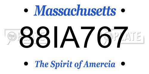 88IA767 Massachusetts License Plate