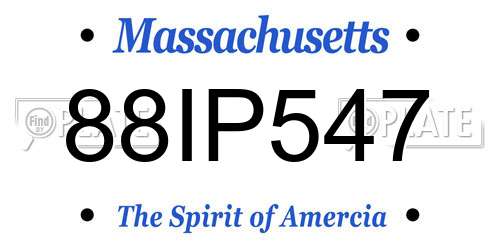 88IP547 Massachusetts License Plate